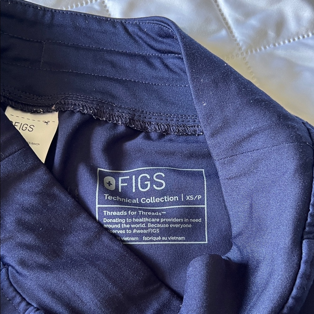 Figs Technical Collection Scrub Top in Navy Blue